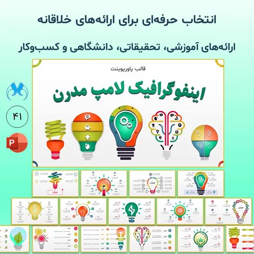 قالب پاورپوینت اینفوگرافیک لامپ با طراحی مدرن