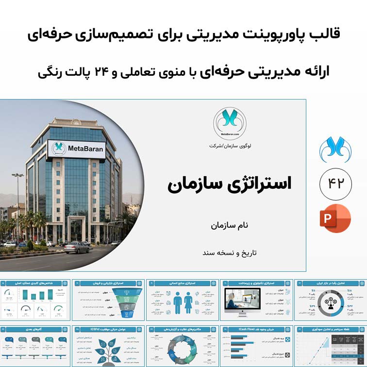 قالب پاورپوینت استراتژی سازمان برای جلسات مدیریتی حرفه‌ای