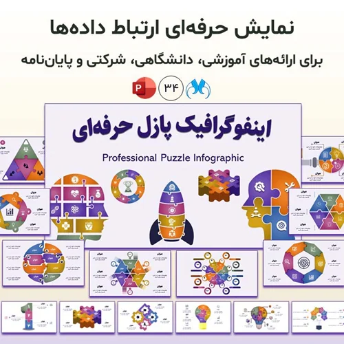قالب پاورپوینت اینفوگرافیک پازل (Puzzle) حرفهای