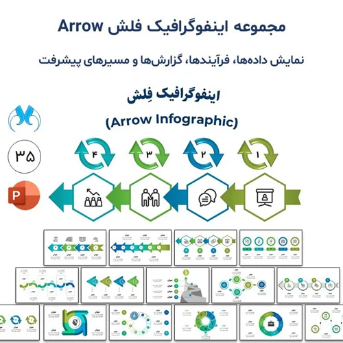 قالب پاورپوینت اینفوگرافیک فلش  Arrow Infographic