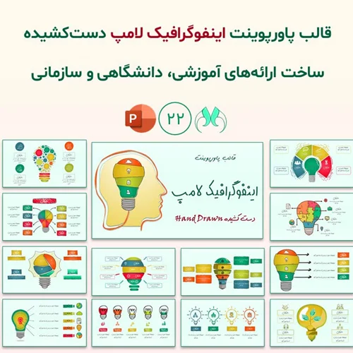 قالب پاورپوینت اینفوگرافیک لامپ به سبک دستکشیده