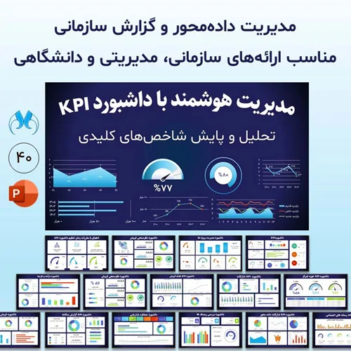 قالب پاورپوینت داشبورد KPI | گزارش عملکرد مدیریتی حرفهای