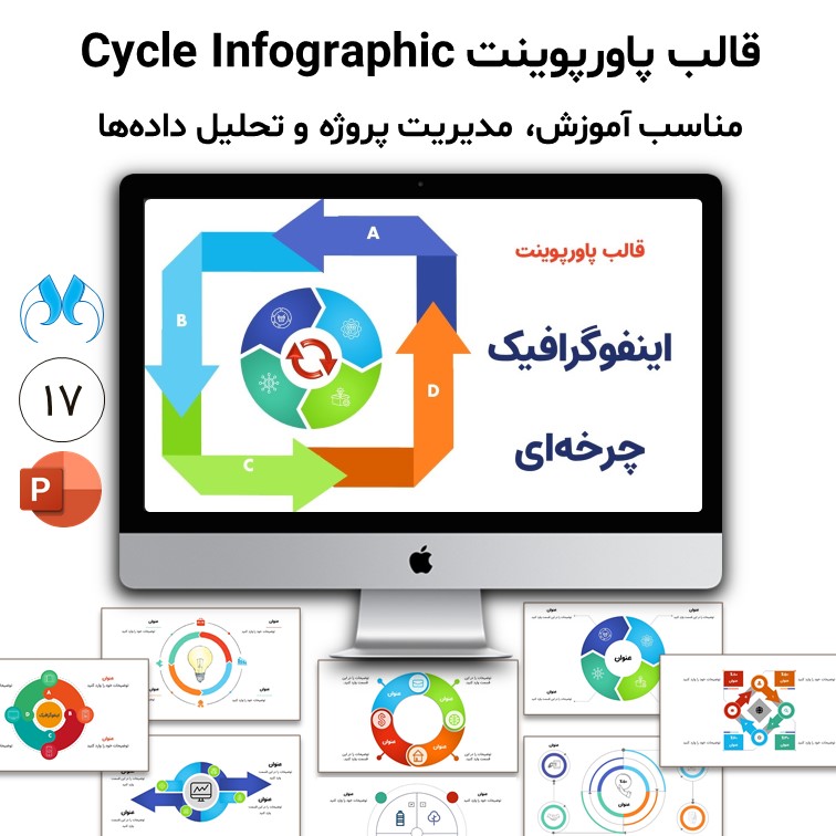 قالب پاورپوینت اینفوگرافیک چرخه‌ای ساده