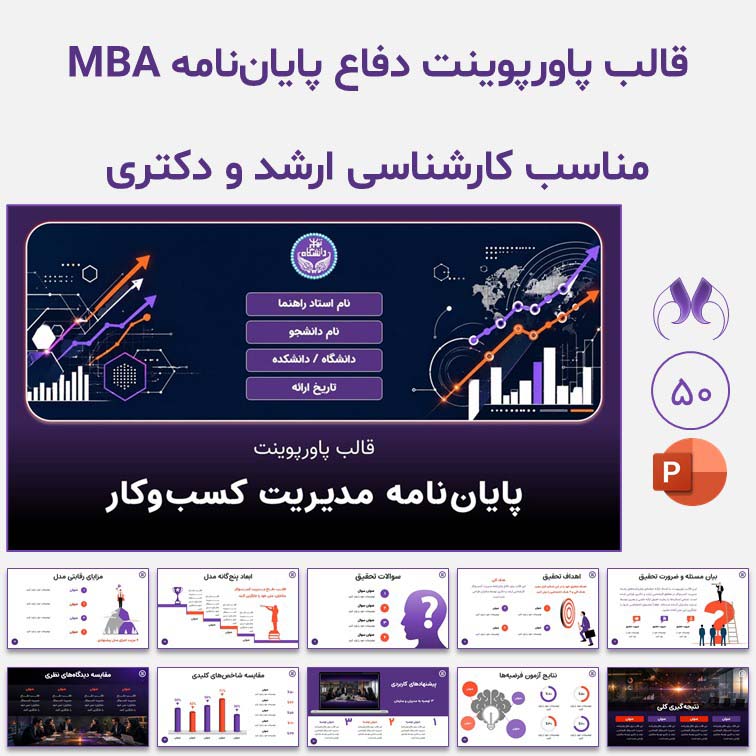 قالب پاورپوینت پایان‌نامه مدیریت کسب‌وکار | ارشد و دکتری